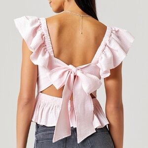 Anisa Peplum Bow Back Blouse